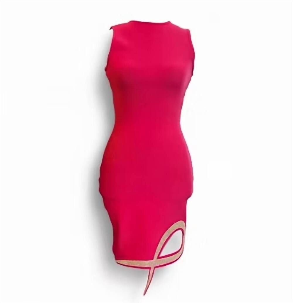 NEW F&P women's bodycon dress with rhinestone trim in pink